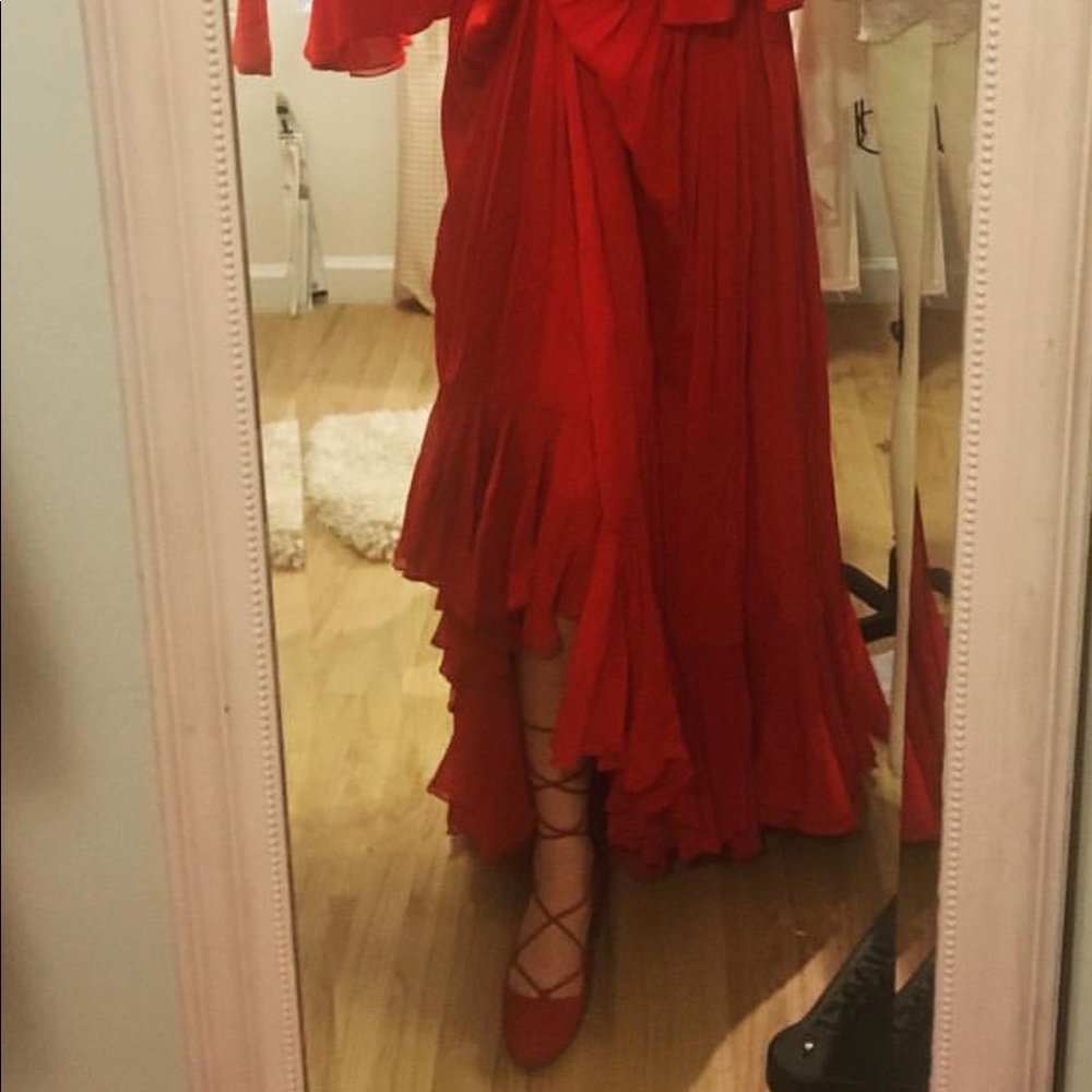 Miu miu red suede lace up shoes